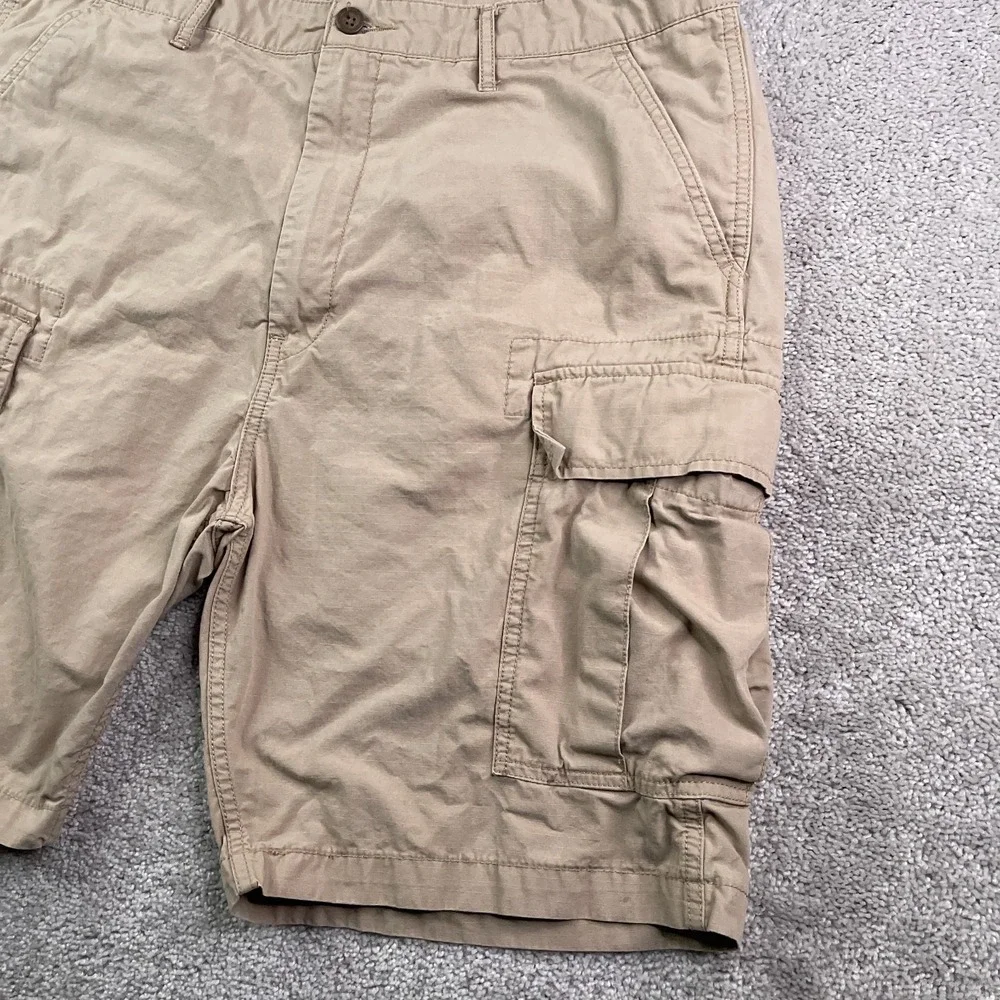 Levis Shorts‎ Mens 36 Tan Khaki Cargo Utility Tactical Ripstop Flap Pockets
